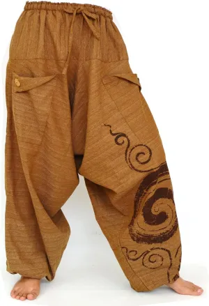 Siamrose Baggy Harem Yoga Lounge Pants, Wide Leg Trousers, Men Women, 2 Pockets, One Size