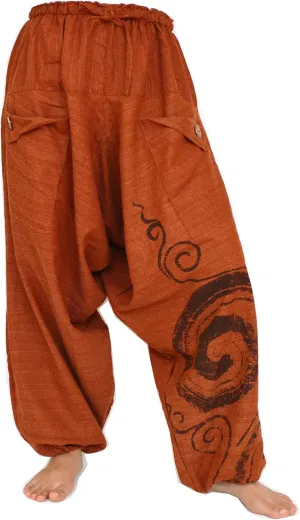 Siamrose Baggy Harem Yoga Lounge Pants, Wide Leg Trousers, Men Women, 2 Pockets, One Size