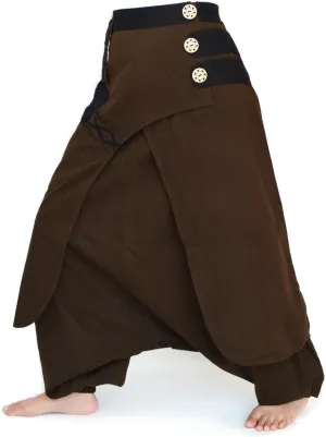 Siamrose Wide Leg Yoga Harem Pants, Baggy Lounge Trousers, Double Layer Cotton in The Front, One Size