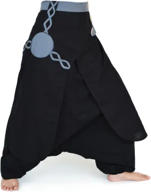 Siamrose Wide Leg Yoga Harem Pants, Baggy Lounge Trousers, Double Layer Cotton in The Front, One Size