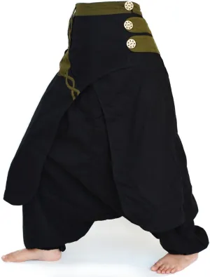 Siamrose Wide Leg Yoga Harem Pants, Baggy Lounge Trousers, Double Layer Cotton in The Front, One Size