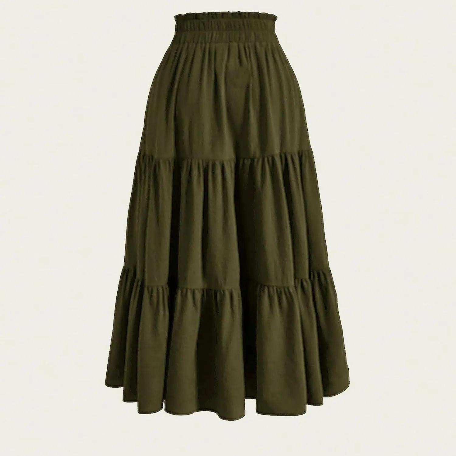 Skirts for Women Summer Flowy Tiered Elastic High Waisted Vacation Skirt A-Line Swing Long Floral Midi Skirts