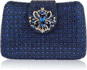 Sparkly Rhinestone Unique Evening Bag Women Floral Clutch Handbag Shoulder Bags