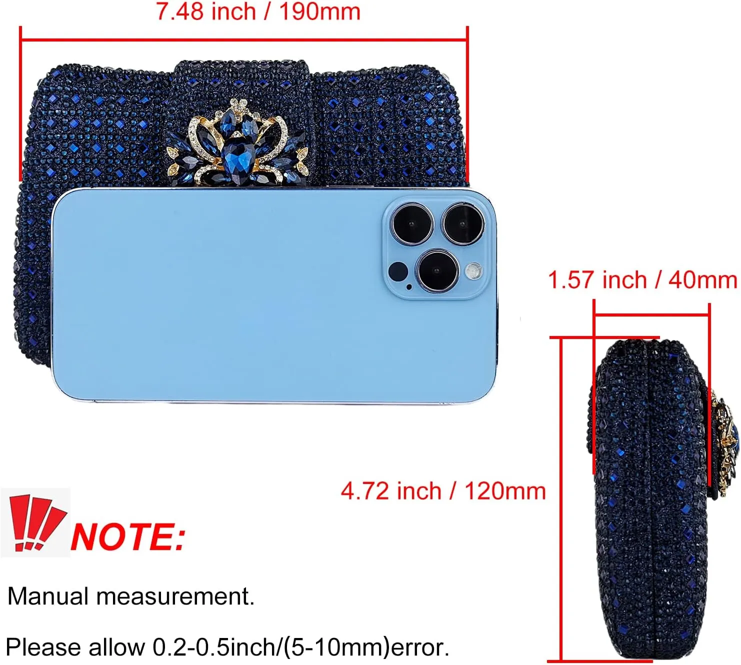 Sparkly Rhinestone Unique Evening Bag Women Floral Clutch Handbag Shoulder Bags