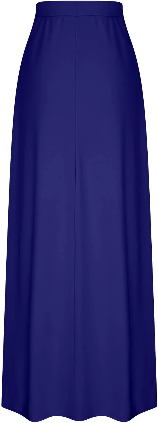 TANGNADE Spring Maxi Skirts for Women 2025 with Pockets Summer Plus Size Trendy Boho Comfy Elastic Waist Long Skirt