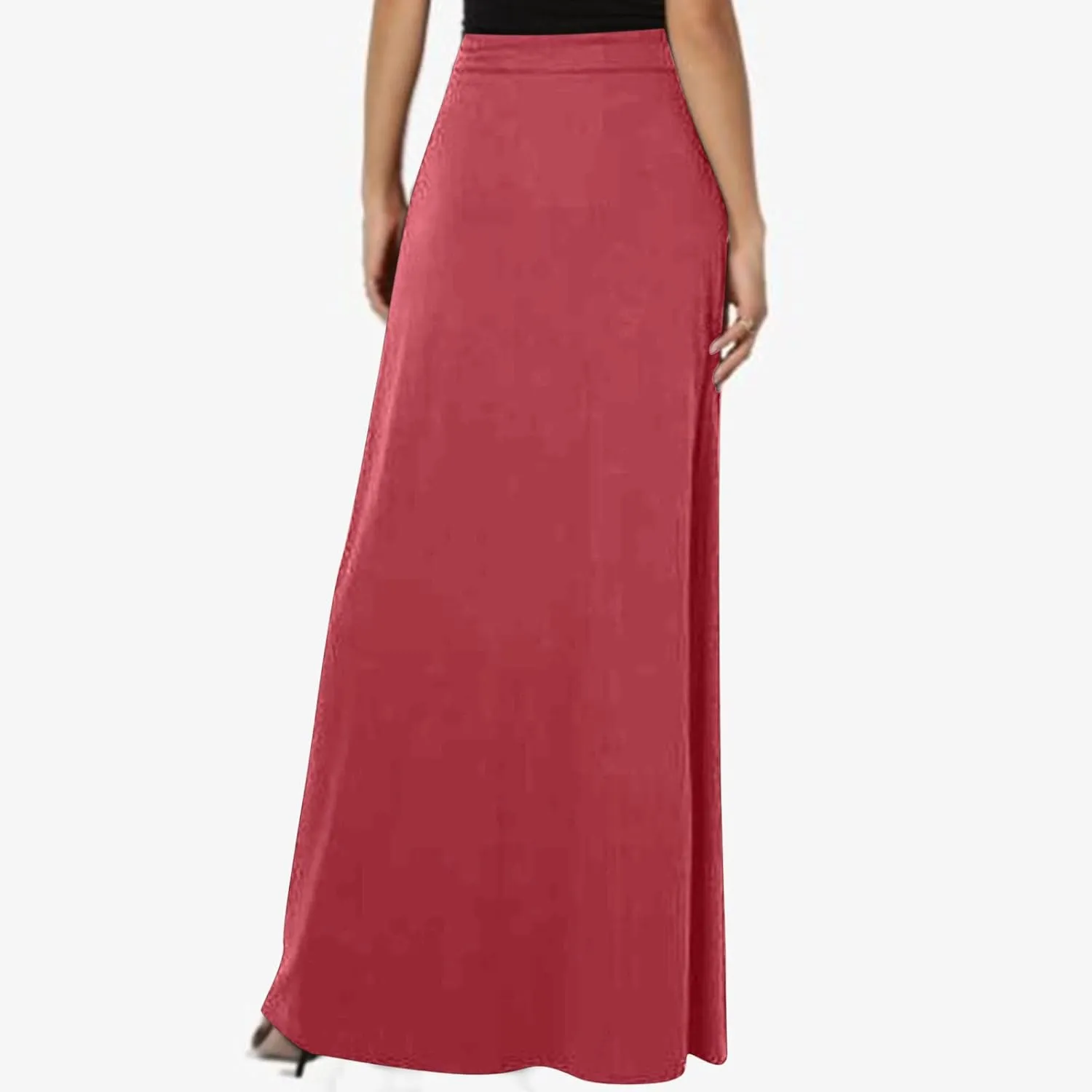 TANGNADE Spring Maxi Skirts for Women 2025 with Pockets Summer Plus Size Trendy Boho Comfy Elastic Waist Long Skirt