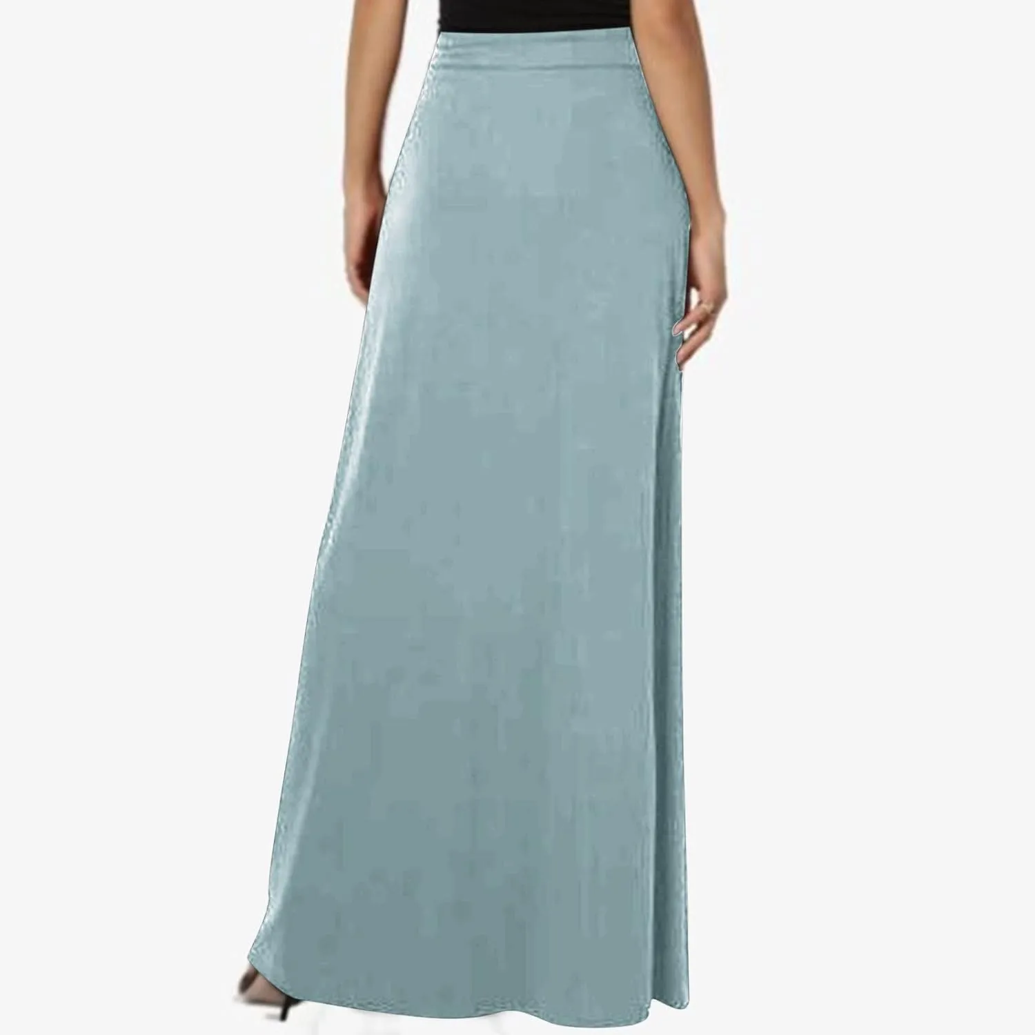 TANGNADE Spring Maxi Skirts for Women 2025 with Pockets Summer Plus Size Trendy Boho Comfy Elastic Waist Long Skirt