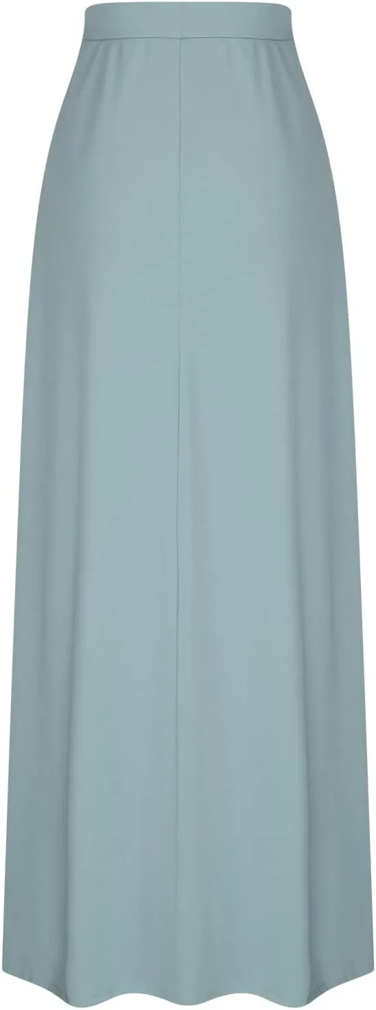 TANGNADE Spring Maxi Skirts for Women 2025 with Pockets Summer Plus Size Trendy Boho Comfy Elastic Waist Long Skirt