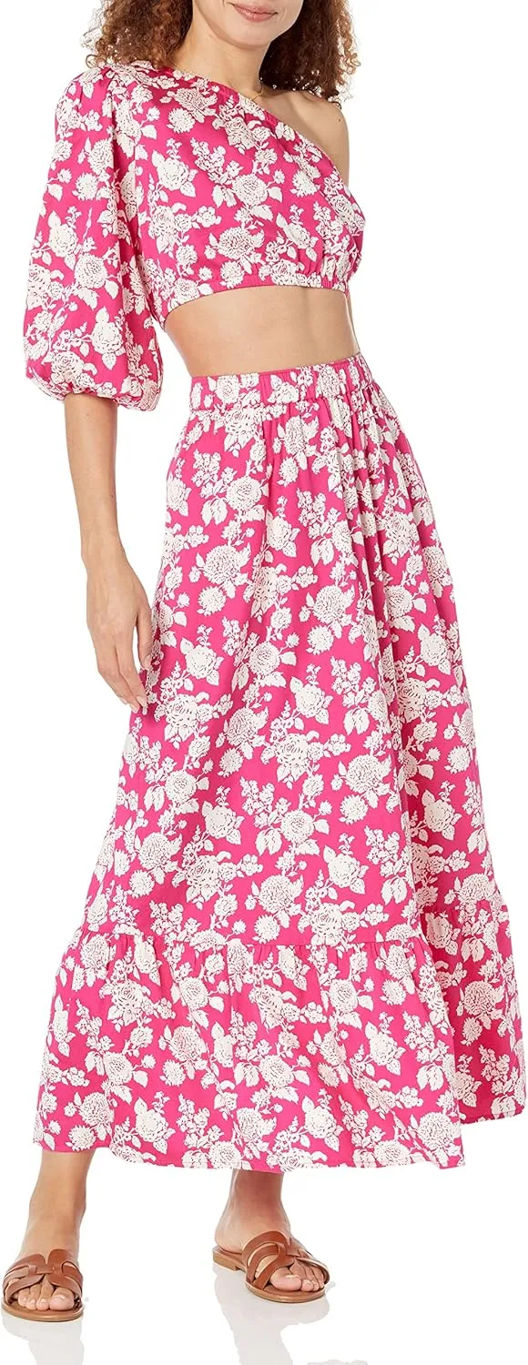 The Drop Women's Anupa Cotton Tiered Midi Skirt