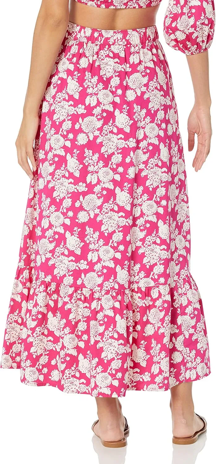 The Drop Women's Anupa Cotton Tiered Midi Skirt