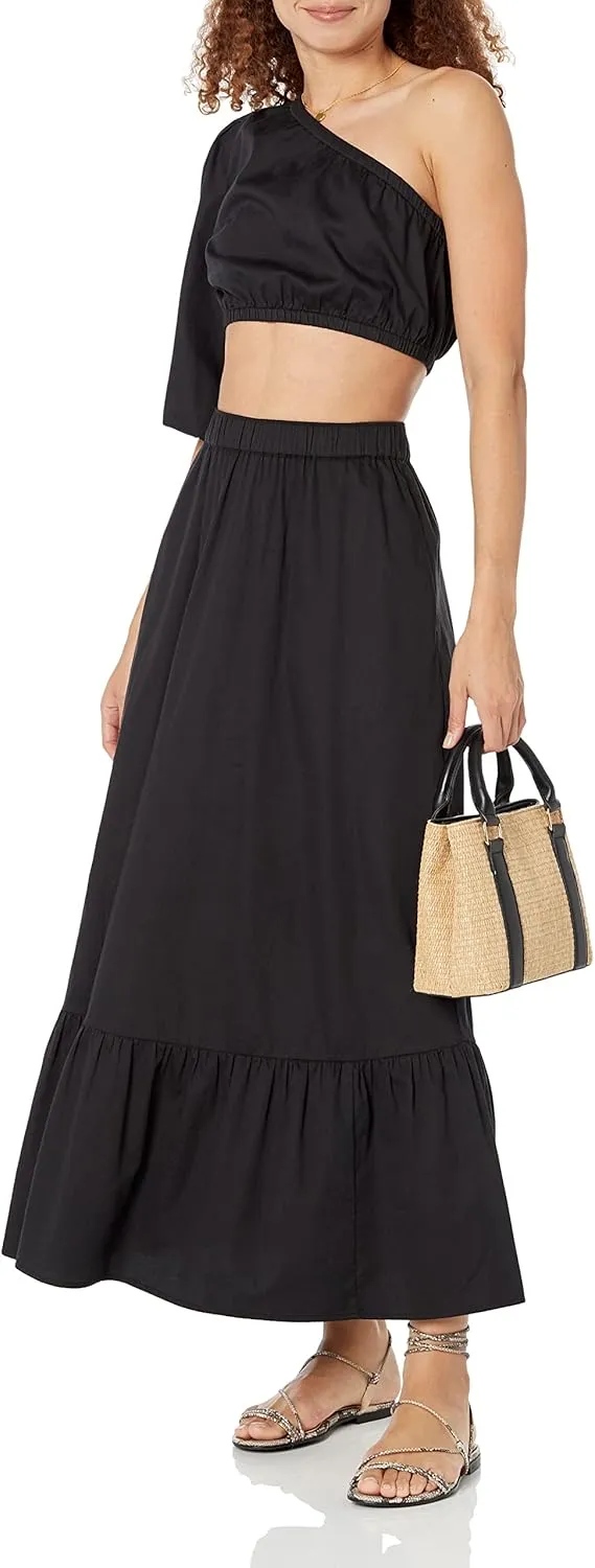 The Drop Women's Anupa Cotton Tiered Midi Skirt