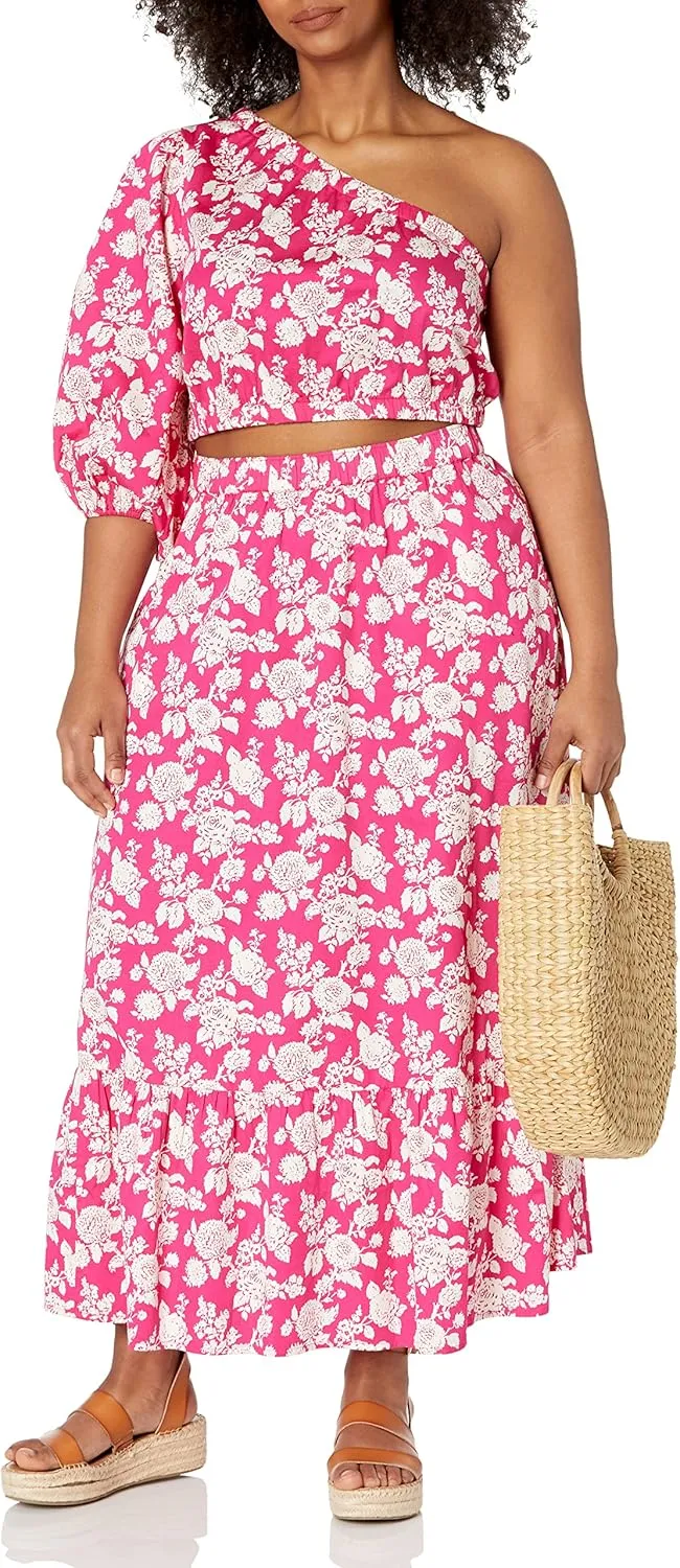 The Drop Women's Anupa Cotton Tiered Midi Skirt