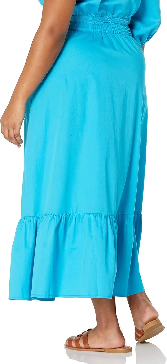 The Drop Women's Anupa Cotton Tiered Midi Skirt