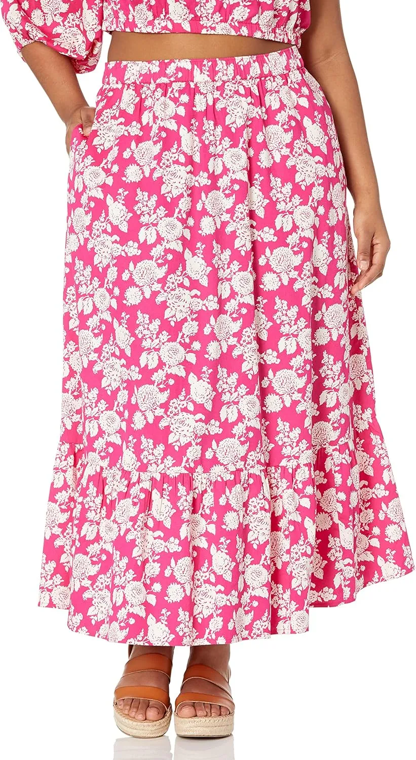 The Drop Women's Anupa Cotton Tiered Midi Skirt