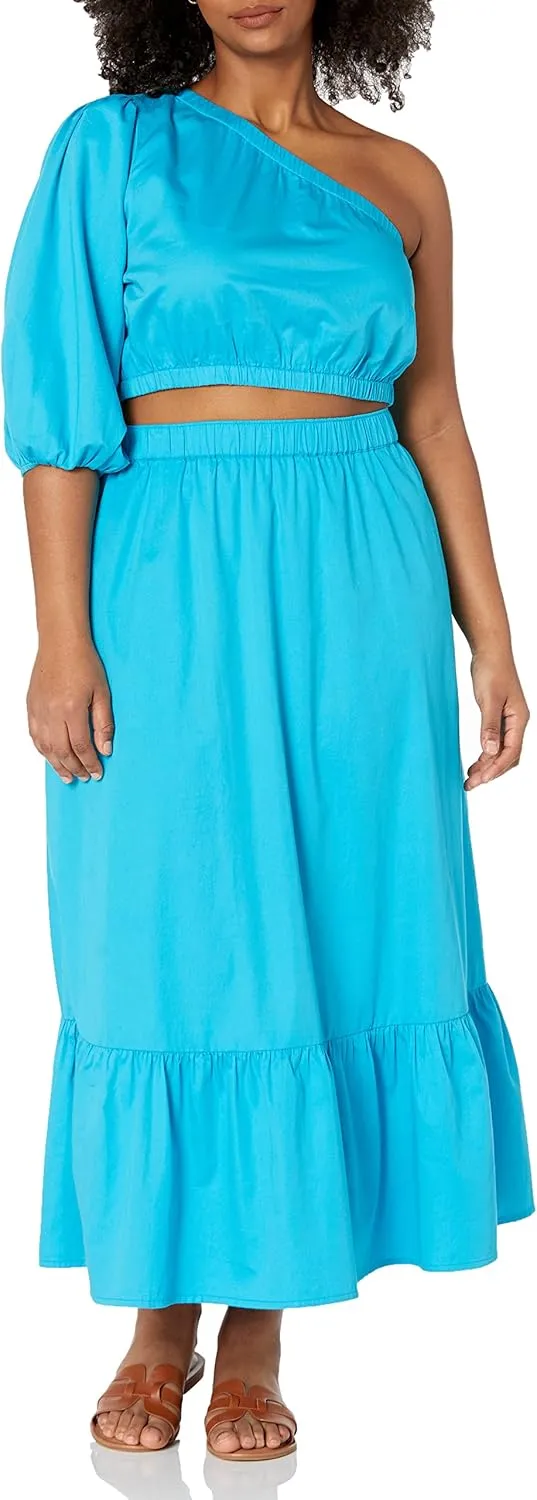 The Drop Women's Anupa Cotton Tiered Midi Skirt