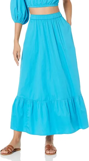 The Drop Women's Anupa Cotton Tiered Midi Skirt