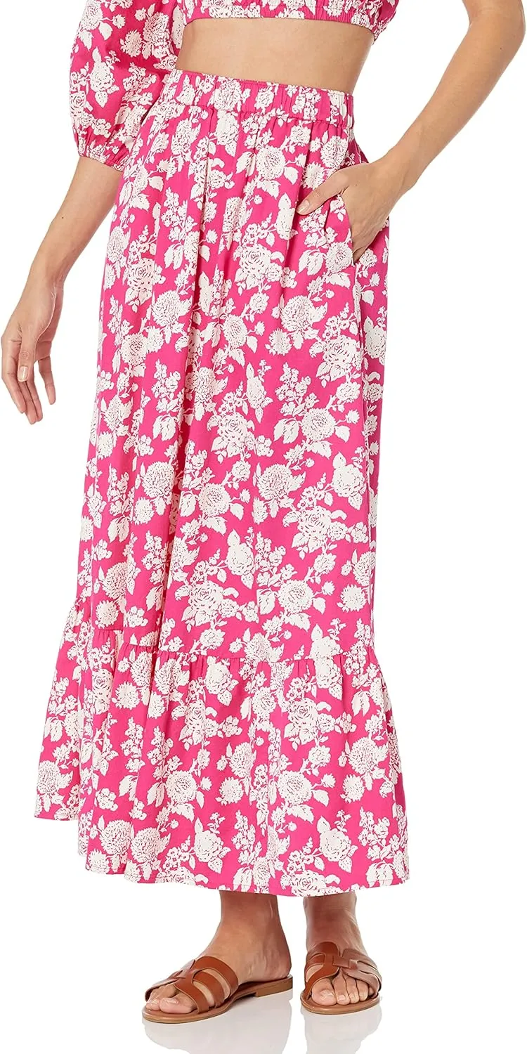 The Drop Women's Anupa Cotton Tiered Midi Skirt