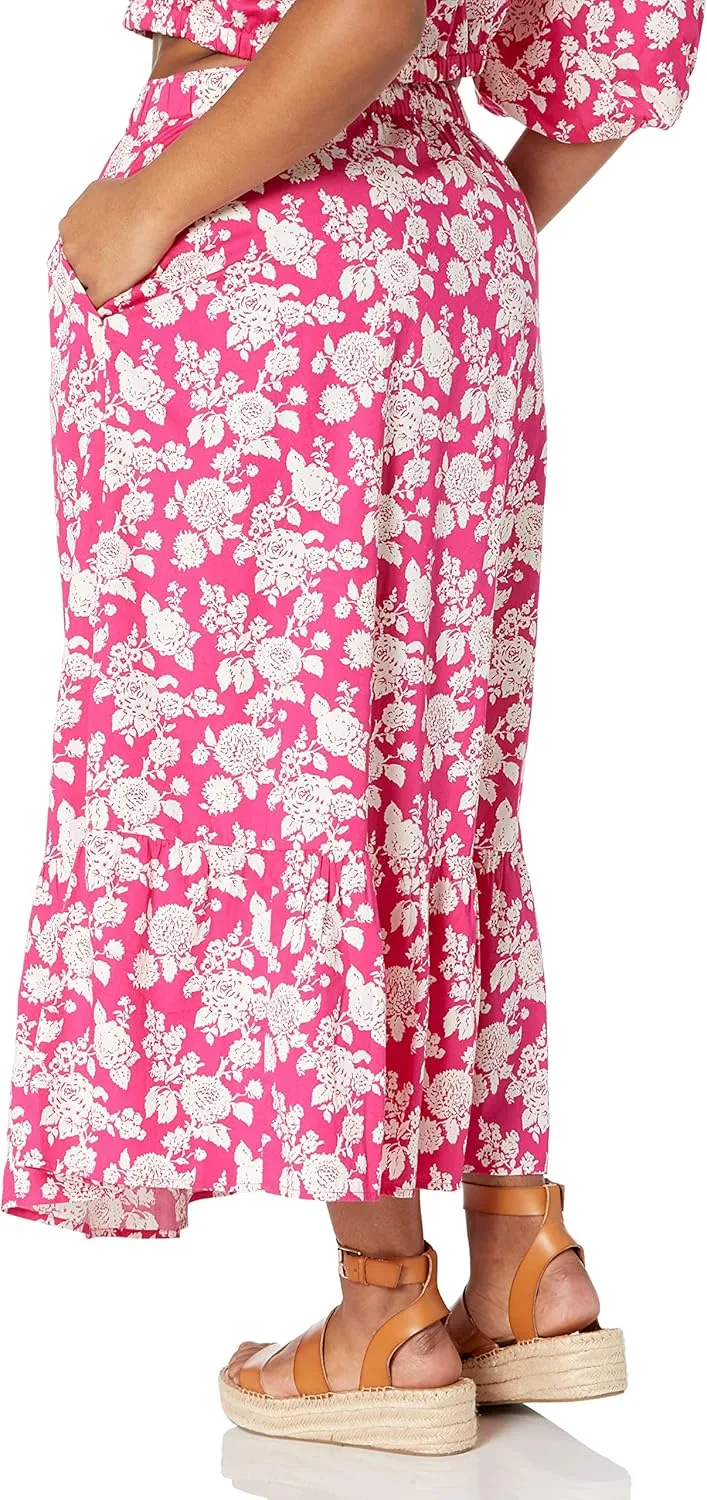The Drop Women's Anupa Cotton Tiered Midi Skirt