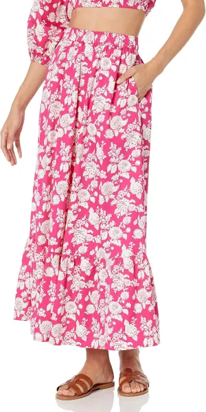 The Drop Women's Anupa Cotton Tiered Midi Skirt