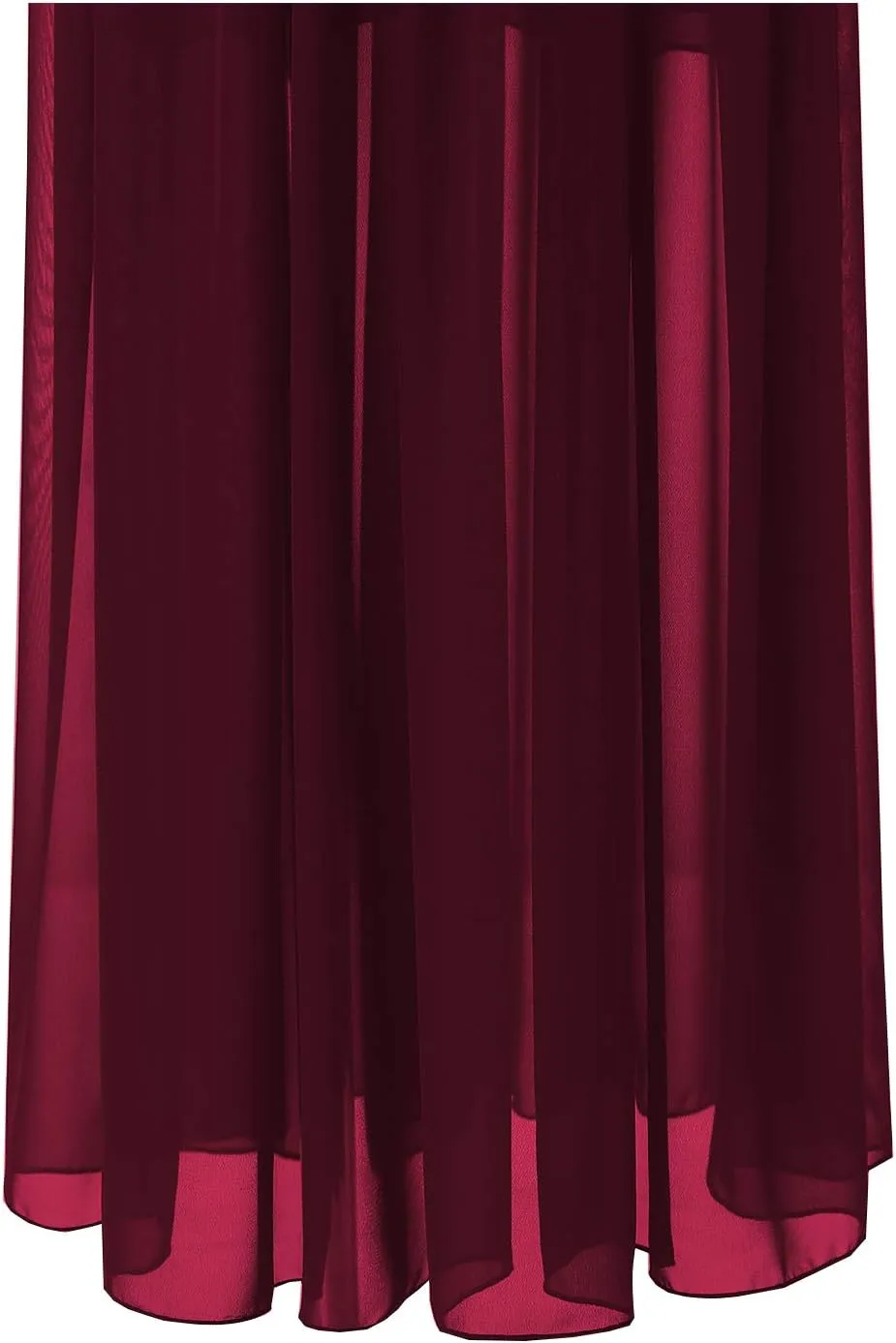 Topdress Women's Chiffon Skirts Elastic High Waist Tea Length A-line Ruffle Beach Skirts