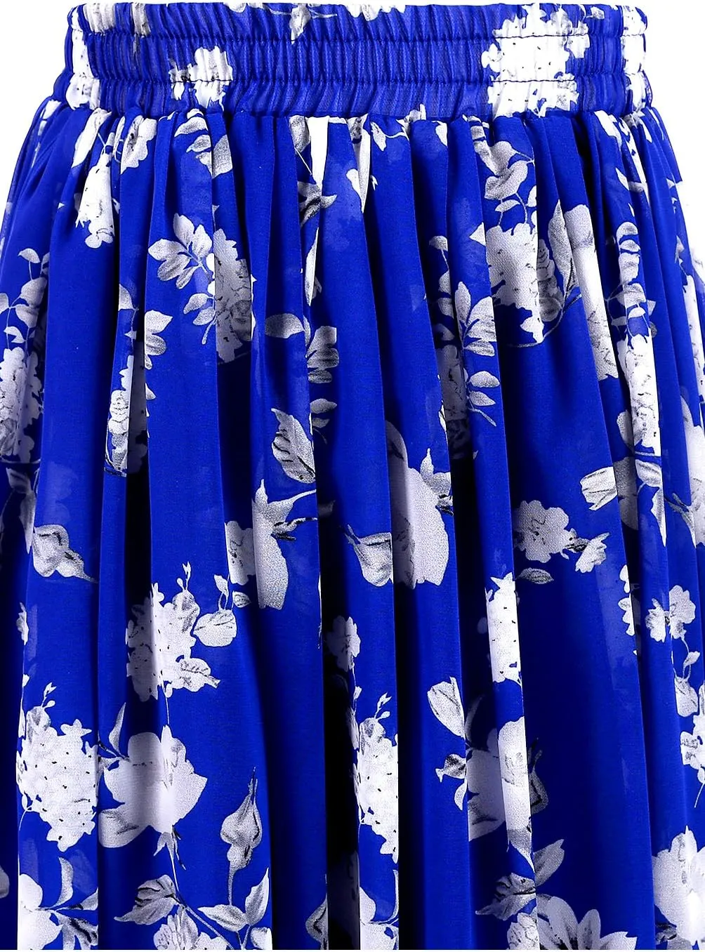 Topdress Women's Chiffon Skirts Elastic High Waist Tea Length A-line Ruffle Beach Skirts