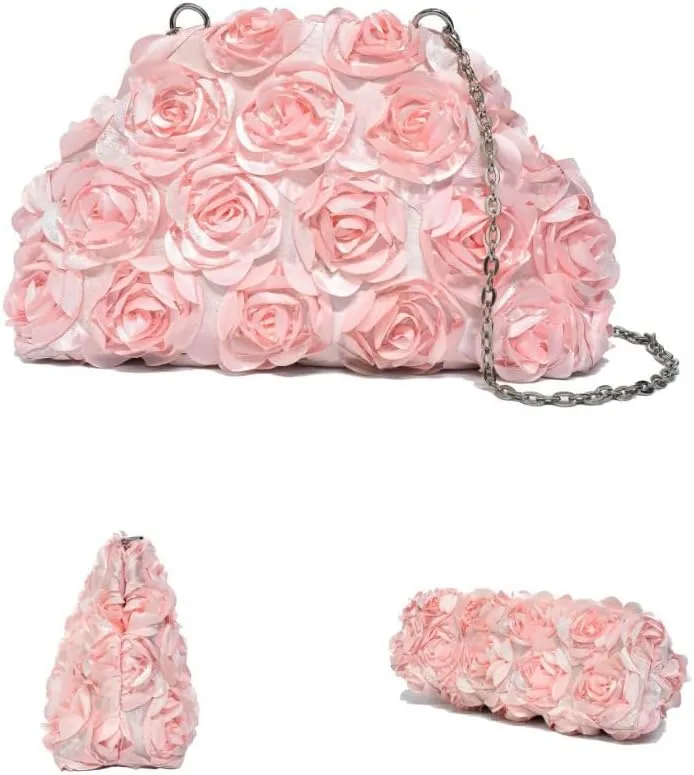 Trendy 3D Floral Clutch Purses for Women Wedding Flower Evening Handbag Party Prom Handbags Crossbody Bag 2025