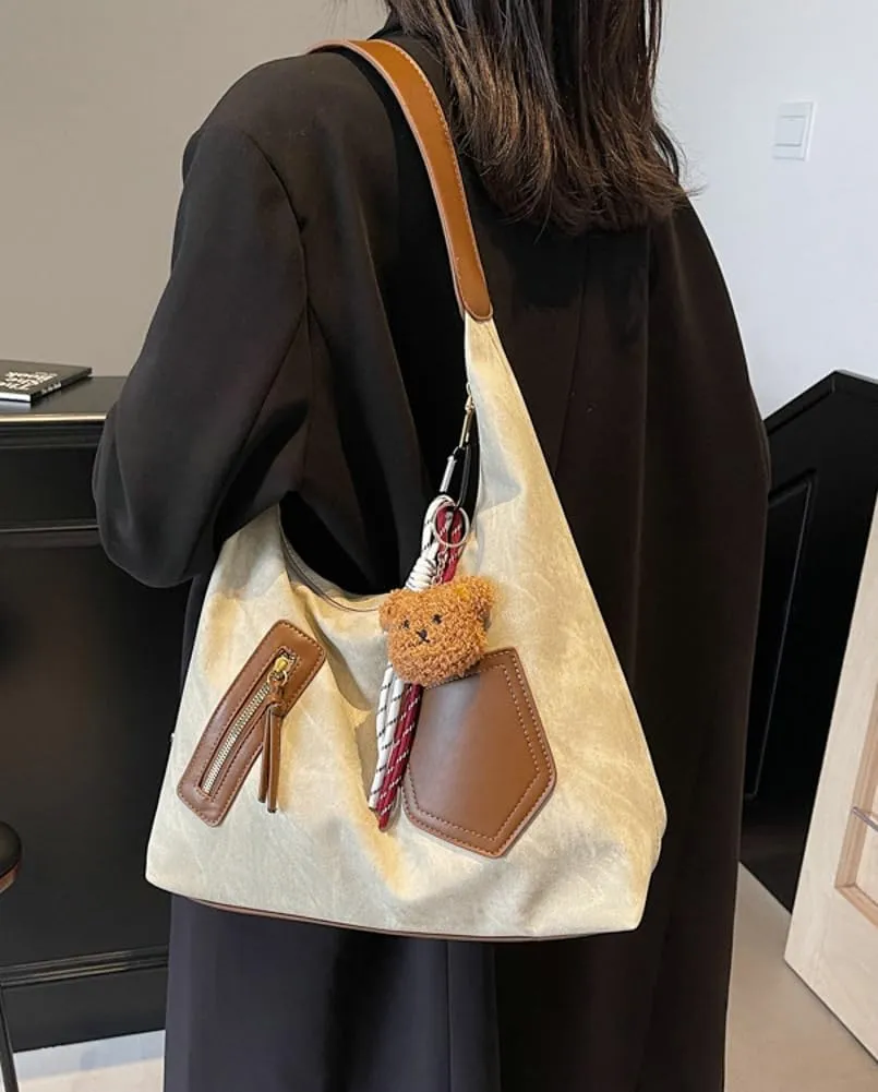 Trendy Vegan Leather Tote Bag Crescent Shoulder Bag Women Satchels Crossbody Purse Top-handle Handbag 2025