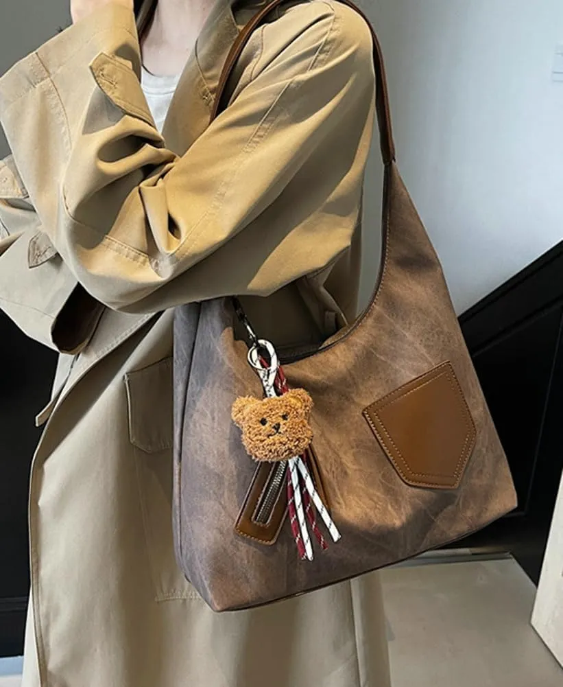 Trendy Vegan Leather Tote Bag Crescent Shoulder Bag Women Satchels Crossbody Purse Top-handle Handbag 2025