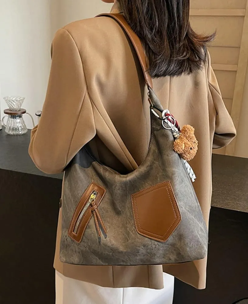 Trendy Vegan Leather Tote Bag Crescent Shoulder Bag Women Satchels Crossbody Purse Top-handle Handbag 2025