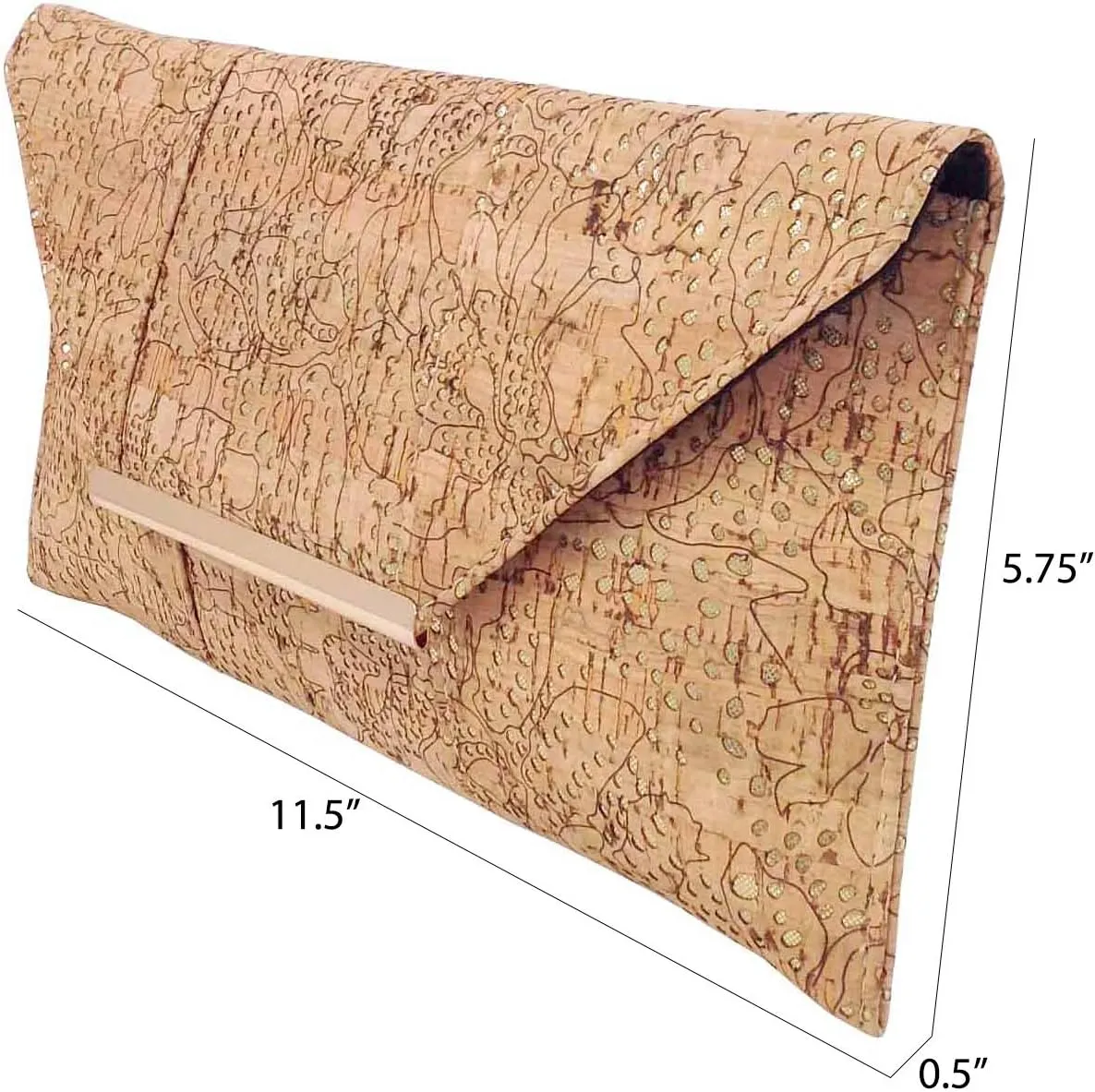Unique Pattern Laser Cut Cork Envelope Clutch