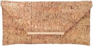 Unique Pattern Laser Cut Cork Envelope Clutch