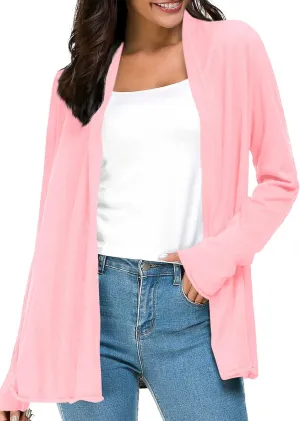 Urban CoCo Women's Long Sleeve Open Front Casual Thin Cardigan