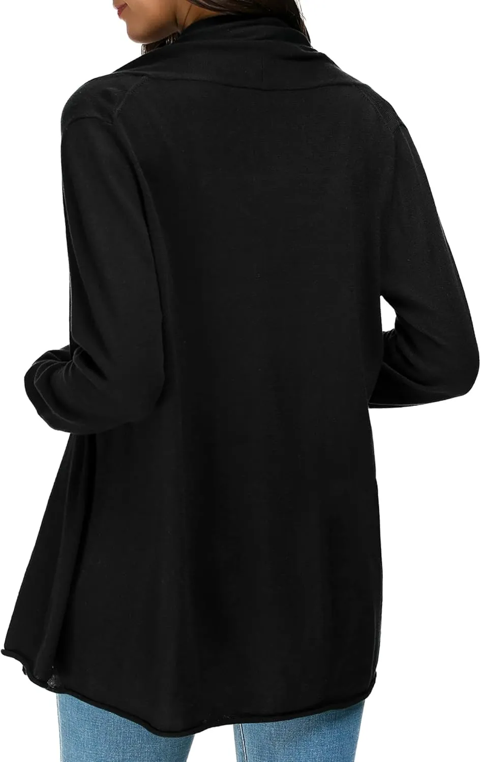 Urban CoCo Women's Long Sleeve Open Front Casual Thin Cardigan