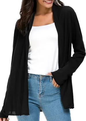 Urban CoCo Women's Long Sleeve Open Front Casual Thin Cardigan