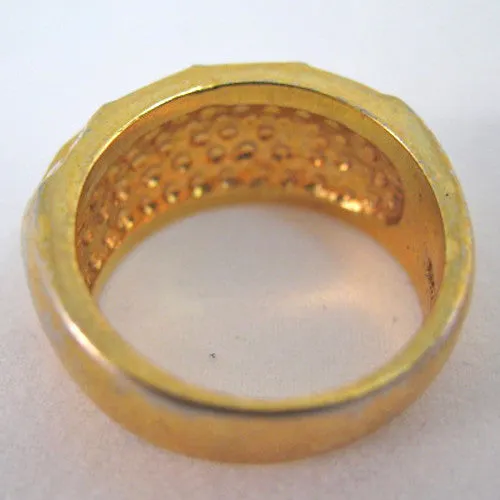 Vintage GREEN RED BLUE Glass Stones Womens RING RINGS Ladies Ring size 5.5