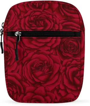 Vintage Holiday Rose Mini Messenger Bag Small Satchel Romantic Valentines Crossbody Bag Cross Body Shoulder Bag With Adjustable Straps