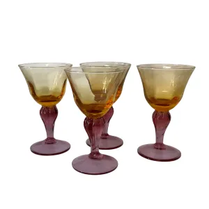 Vintage Multi-Colored Goblets, Set of 4