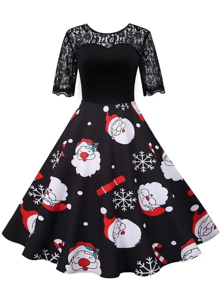 Vintage Swing Rockabilly Christmas Party Dress