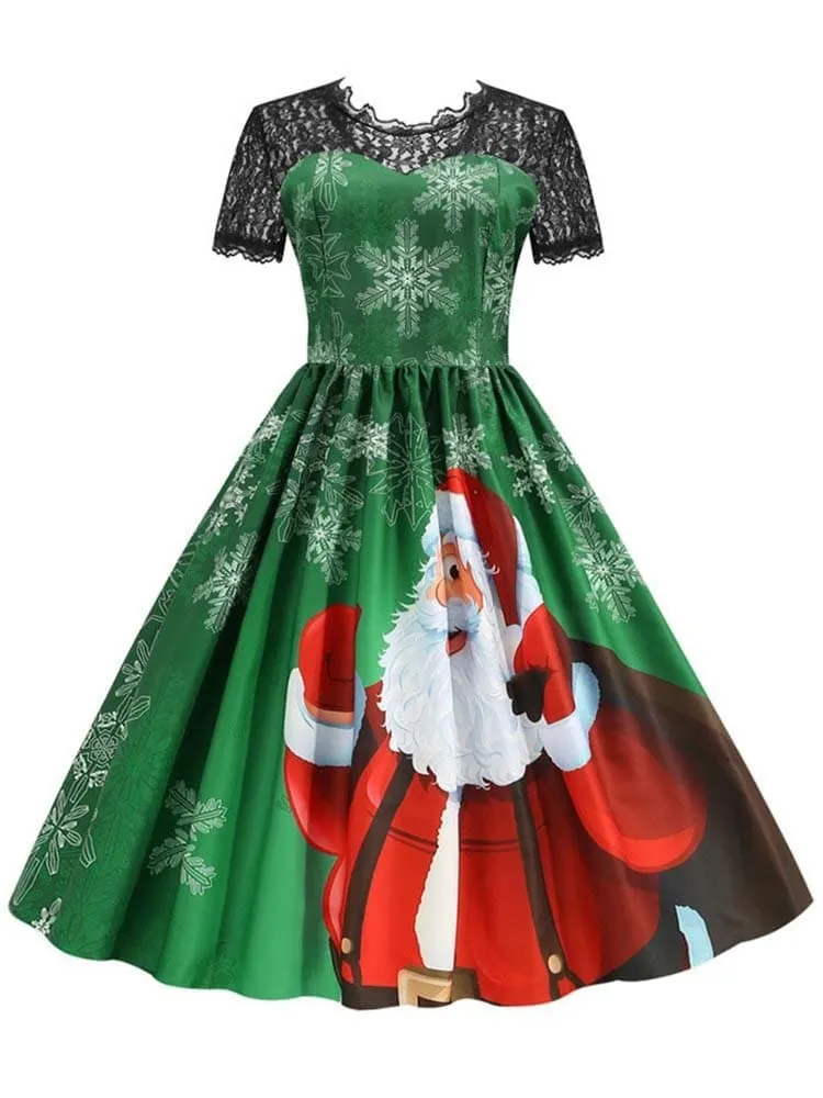 Vintage Swing Rockabilly Christmas Party Dress