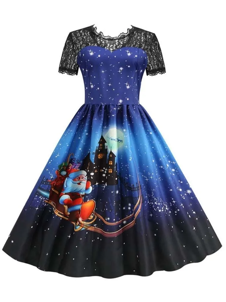 Vintage Swing Rockabilly Christmas Party Dress
