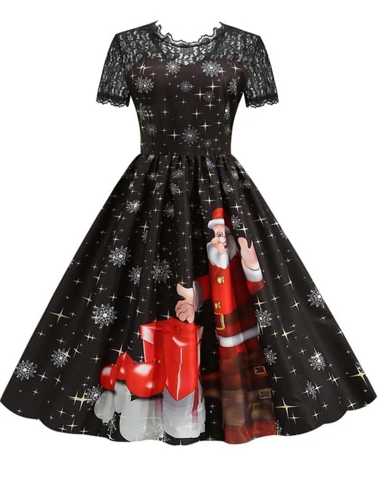 Vintage Swing Rockabilly Christmas Party Dress