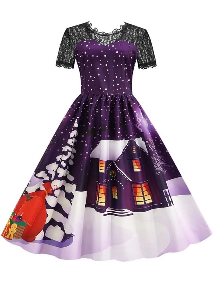Vintage Swing Rockabilly Christmas Party Dress