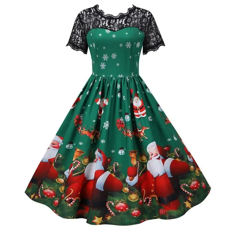 Vintage Swing Rockabilly Christmas Party Dress