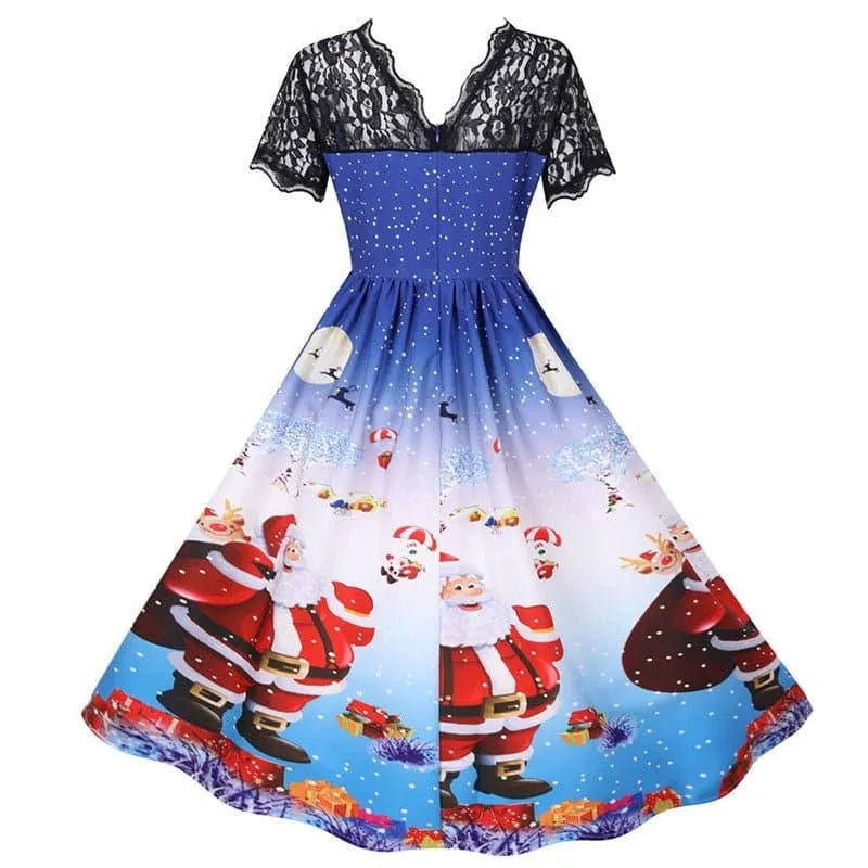 Vintage Swing Rockabilly Christmas Party Dress