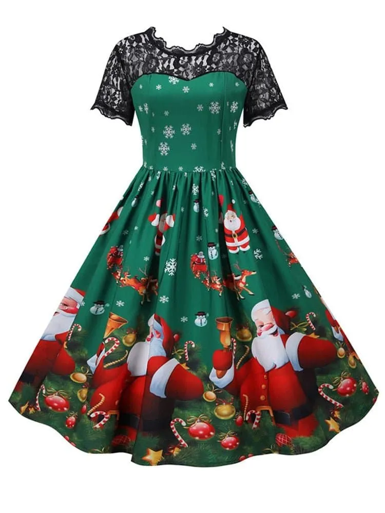Vintage Swing Rockabilly Christmas Party Dress