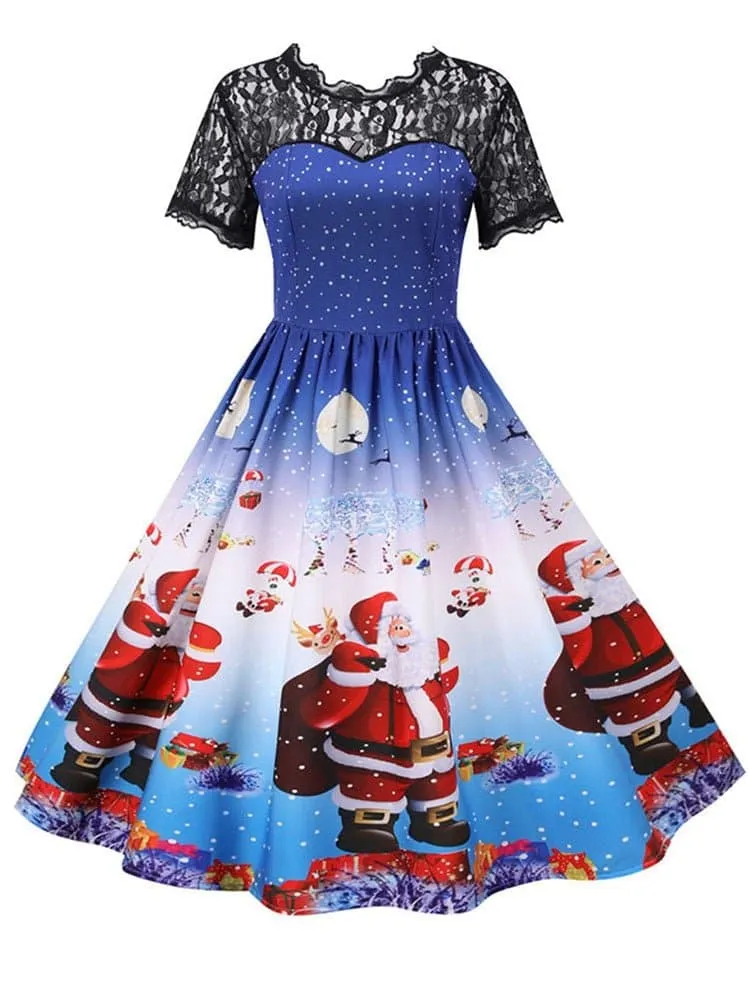 Vintage Swing Rockabilly Christmas Party Dress