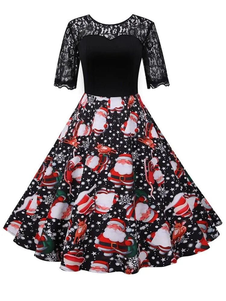 Vintage Swing Rockabilly Christmas Party Dress
