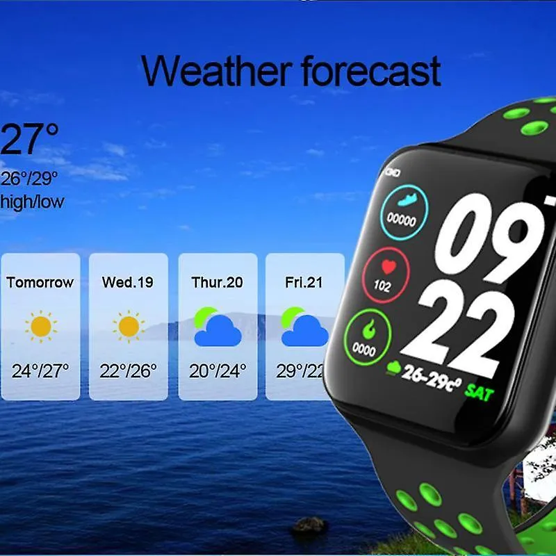Watches smart watch women men heart rate blood pressure smartwatch for smart watches f9 black green