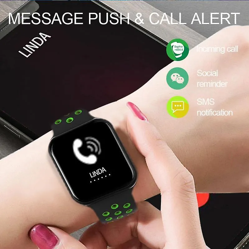 Watches smart watch women men heart rate blood pressure smartwatch for smart watches f9 black green