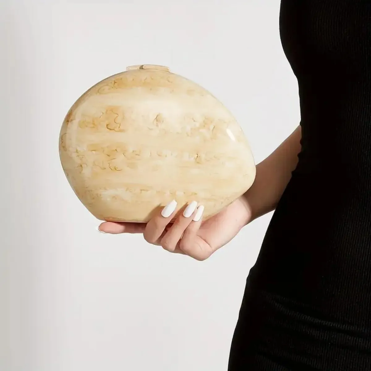 Women Acrylic Evening Clutch Purse Unique Shell Marble Handbag for Wedding Party Prom